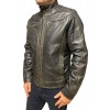 LEEWARD 3 MENS BLACK LEATHER JACKET
