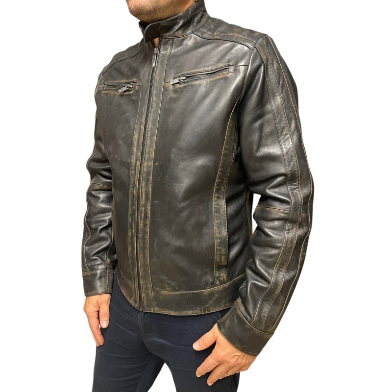 LEEWARD 3 ΑΝΔΡΙΚΟ ΔΕΡΜΑΤΙΝΟ ΜΠΟΥΦΑΝ ΜΑΥΡΟ