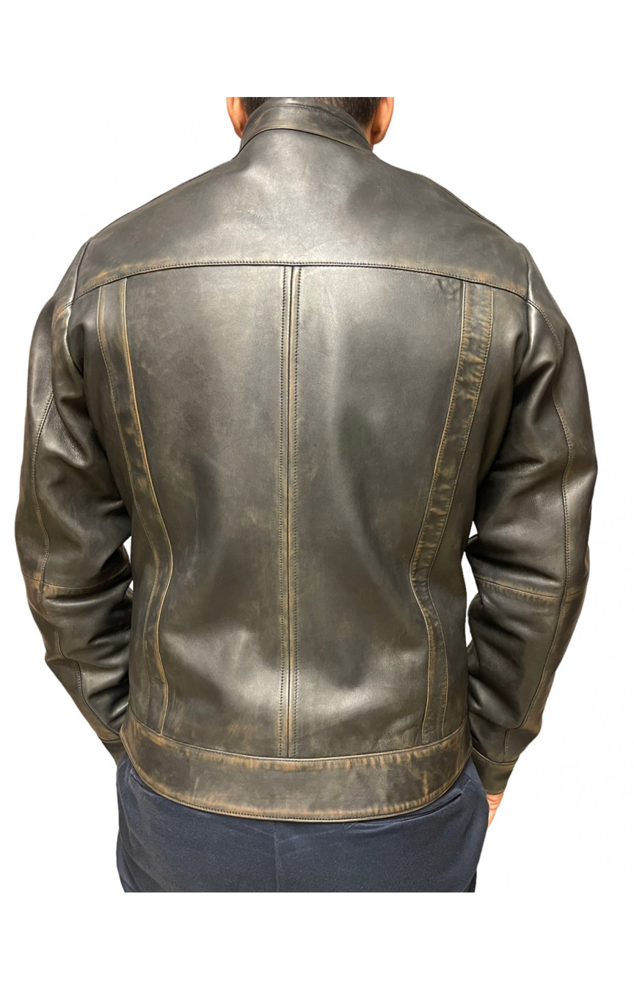 LEEWARD 3 MENS BLACK LEATHER JACKET