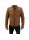 LEOPARD MENS LEATHER BIKER JACKET TOBACCO