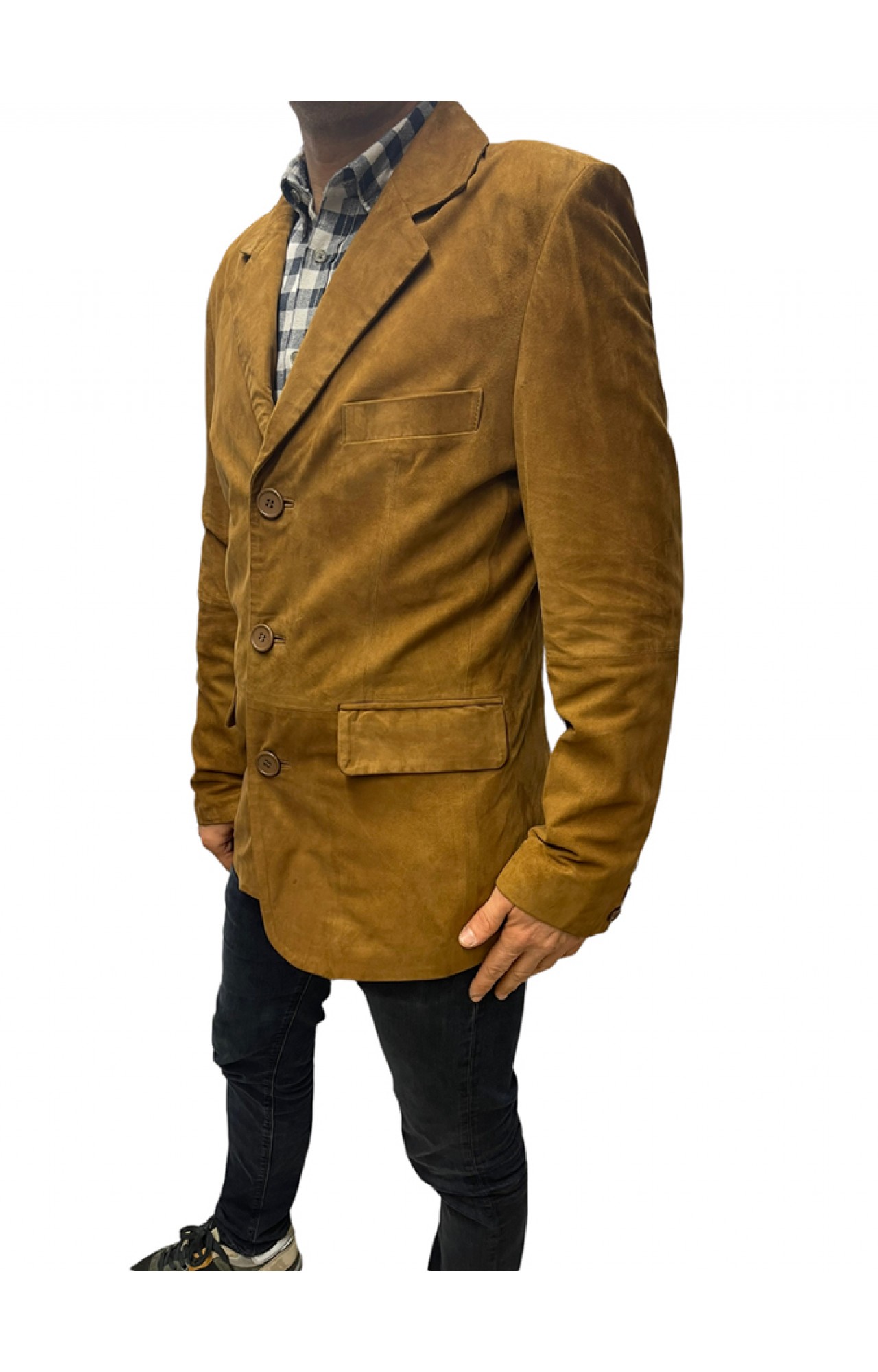 D-8530 MENS TAN SUEDE BLAZER