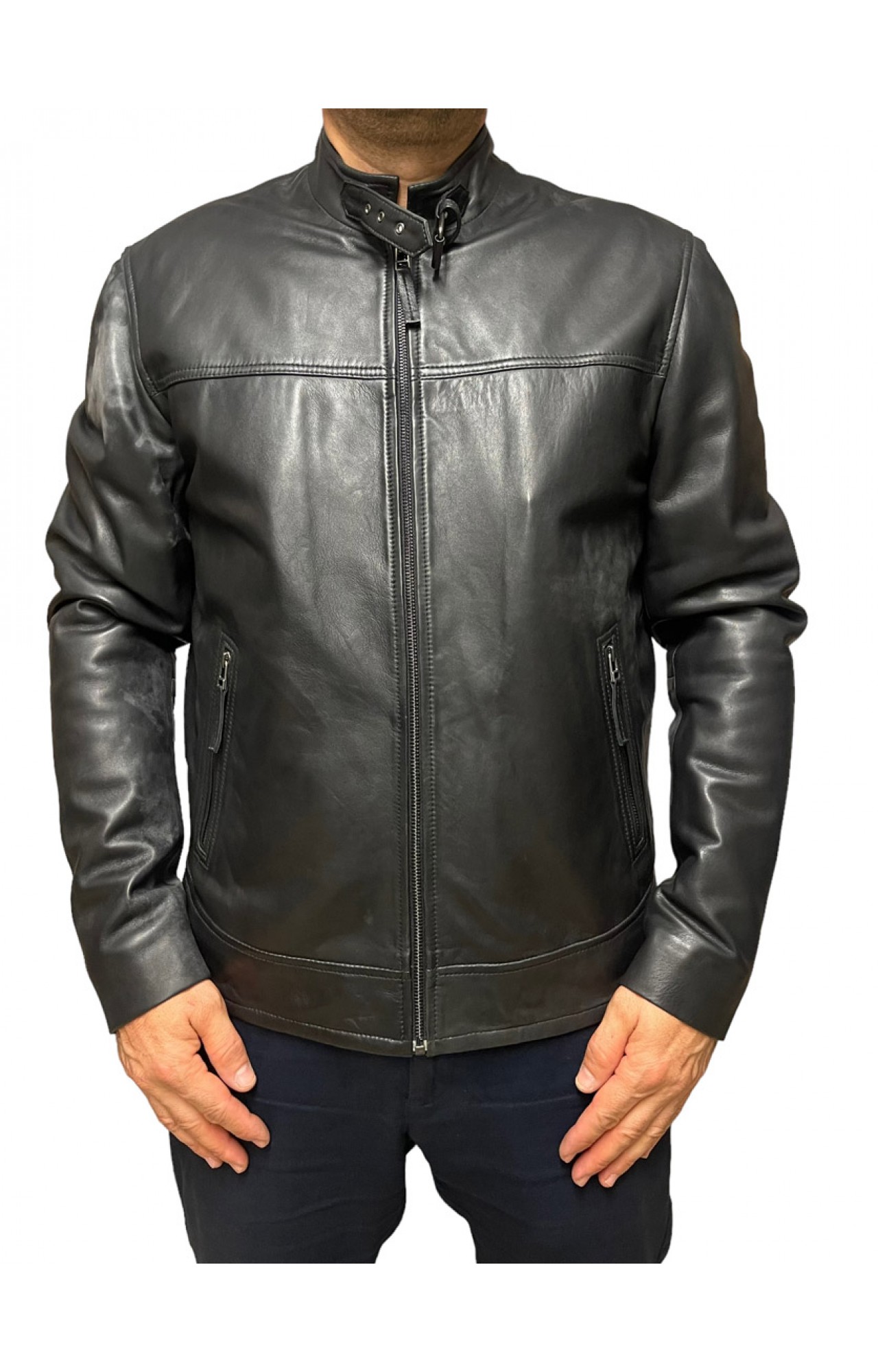 VESPA-BLACK MENS LEATHER JACKET