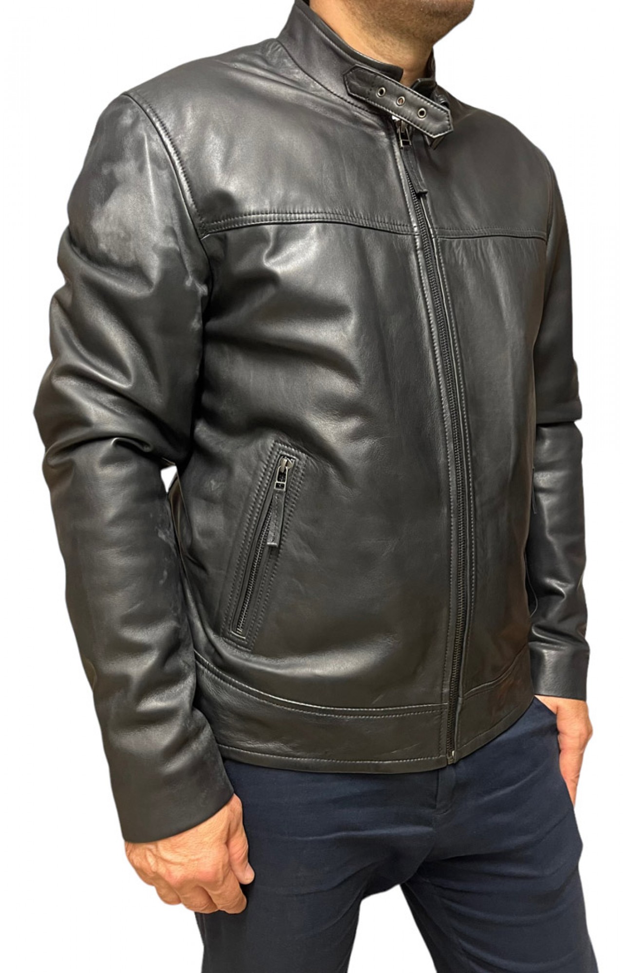 VESPA-BLACK MENS LEATHER JACKET