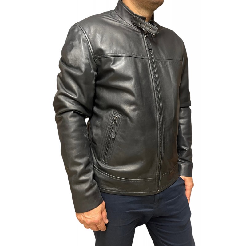 VESPA-BLACK ΑΝΔΡΙΚΟ ΔΕΡΜΑΤΙΝΟ ΜΠΟΥΦΑΝ ΜΑΥΡΟ