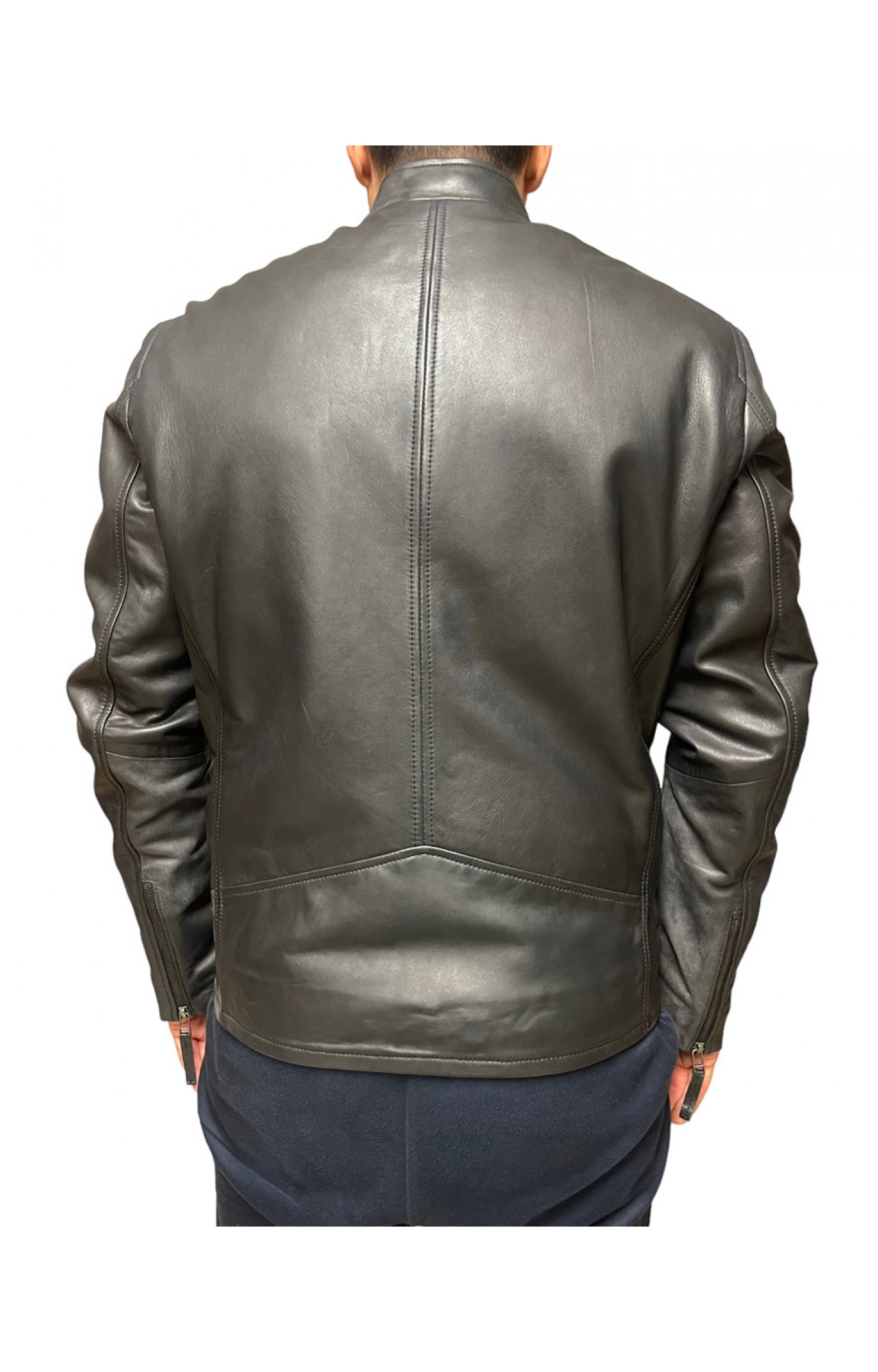 VESPA-BLACK MENS LEATHER JACKET