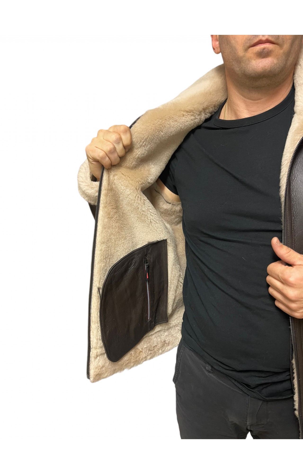  PILOT MENS BROWN SHEEPSKIN
