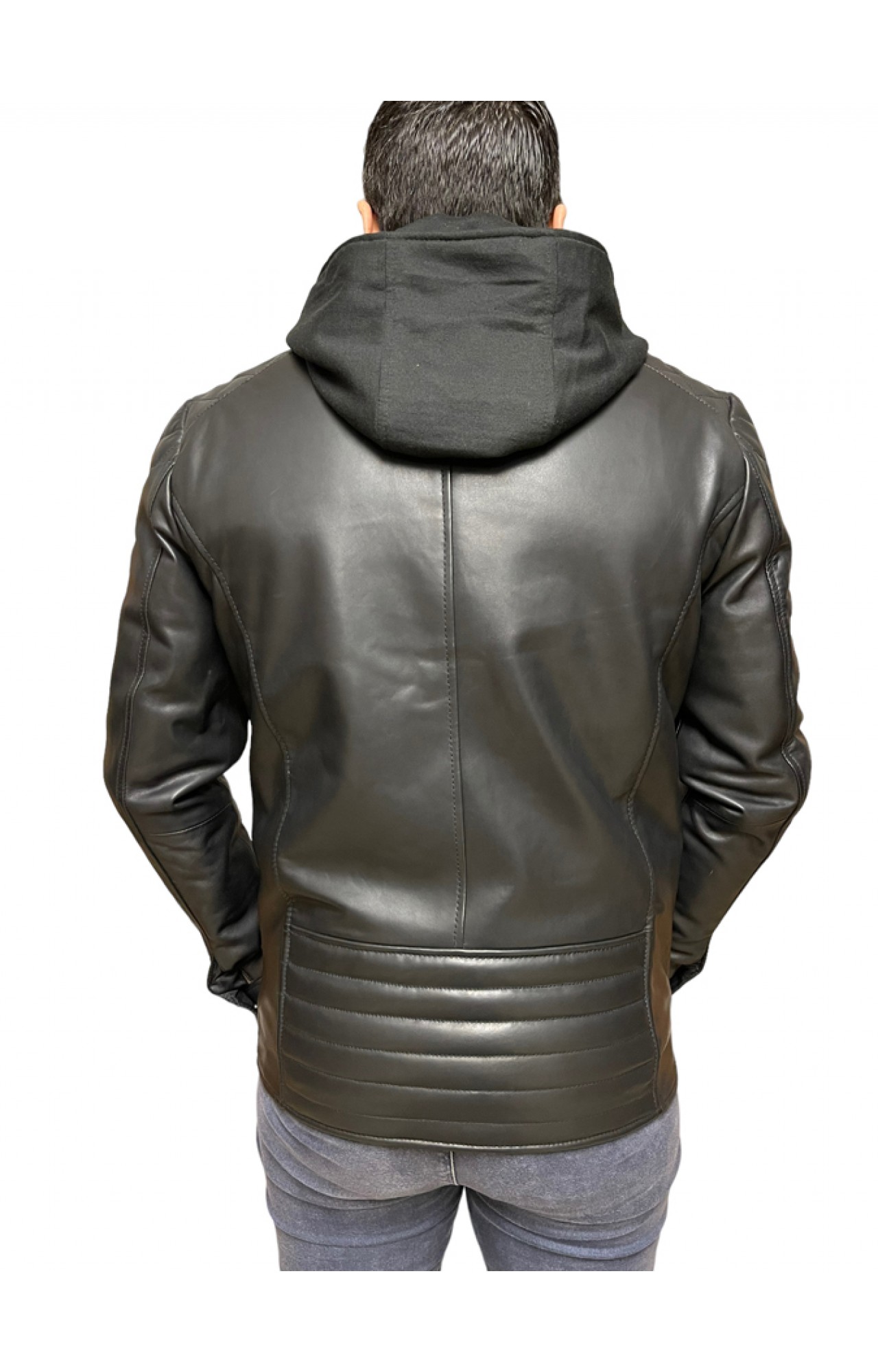 MENS LEATHER JACKET ALWIN BLACK J&F