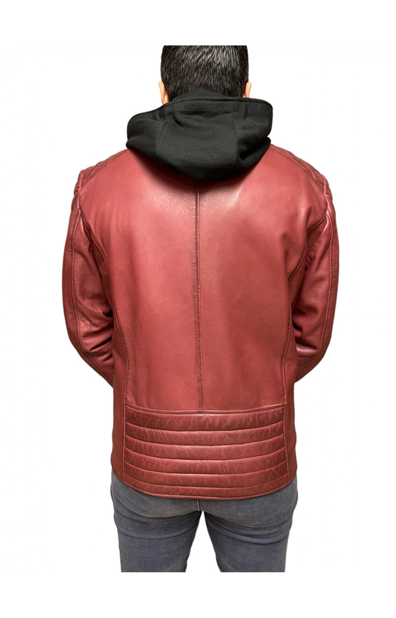 MENS LEATHER JACKET ALWIN MERLOT J&F