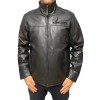 DERRY-BLACK MENS LEATHER BIKER JACKET