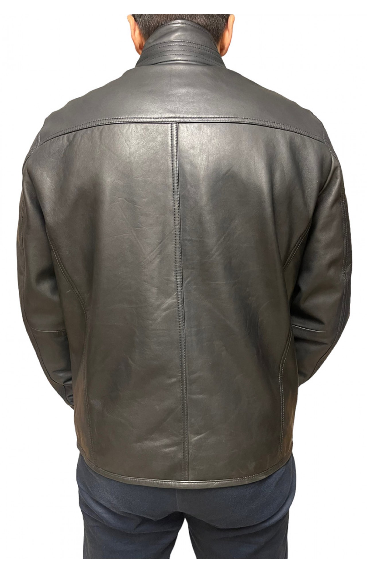 DERRY-BLACK MENS LEATHER BIKER JACKET
