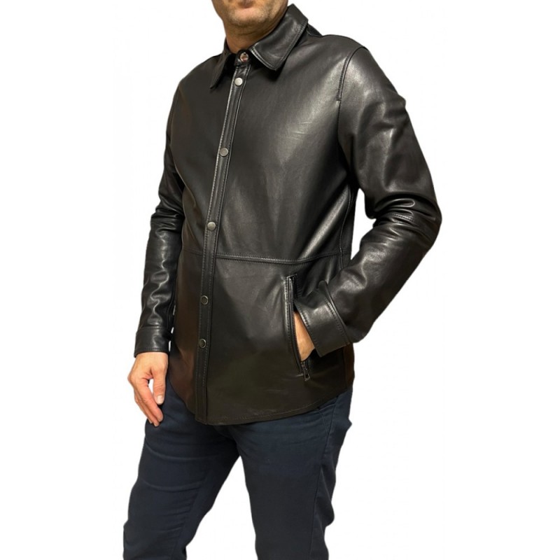MAN SHIRT ΑΝΔΡΙΚΟ ΔΕΡΜΑΤΙΝΟ ΠΟΥΚΑΜΙΣΟ ΜΑΥΡΟ MAN SHIRT ΑΝΔΡΙΚΟ ΔΕΡΜΑΤΙΝΟ ΠΟΥΚΑΜΙΣΟ ΜΑΥΡΟ