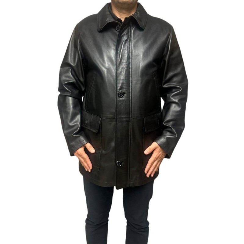 24376 ΑΝΔΡΙΚΟ ΔΕΡΜΑΤΙΝΟ ΤΖΑΚΕΤ ΜΑΥΡΟ