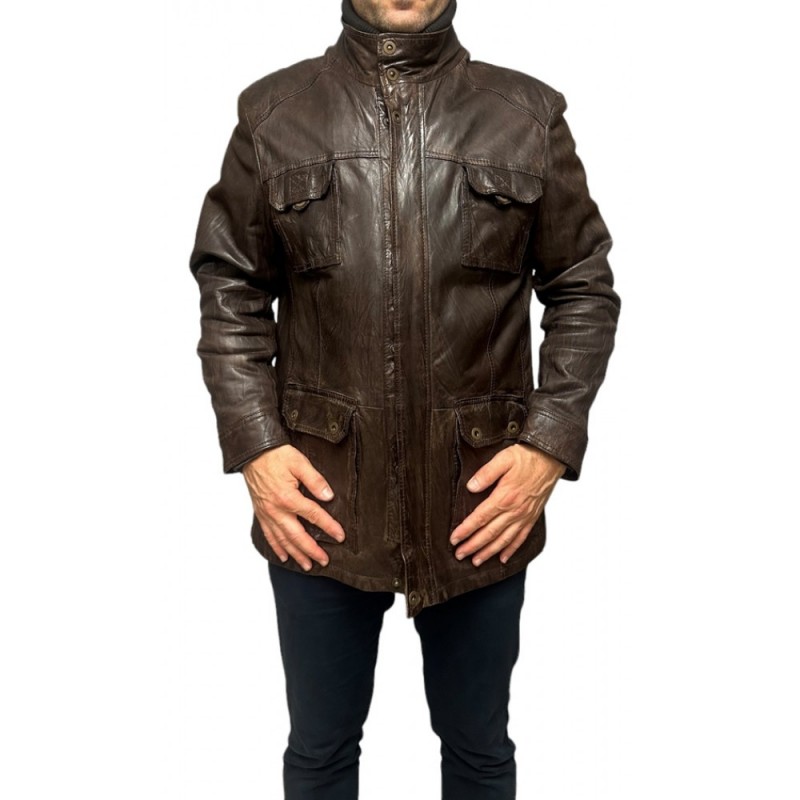 CLARK 7619 ΑΝΔΡΙΚΟ ΔΕΡΜΑΤΙΝΟ ΤΖΑΚΕΤ ΚΑΦΕ