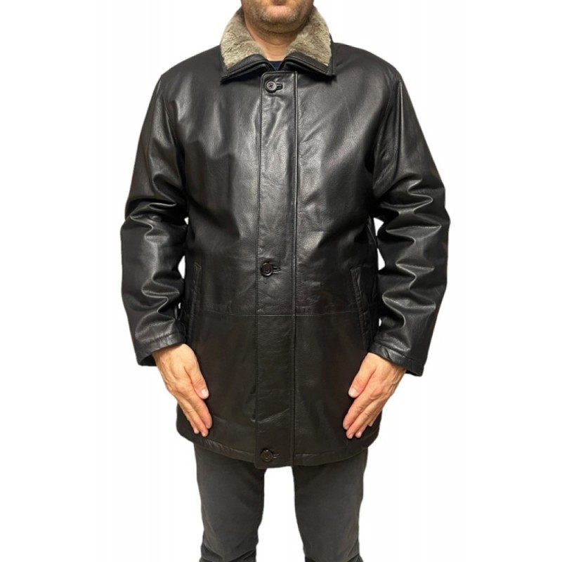 SM-LENNY ΑΝΔΡΙΚΟ ΔΕΡΜΑΤΙΝΟ ΤΖΑΚΕΤ ΜΑΥΡΟ