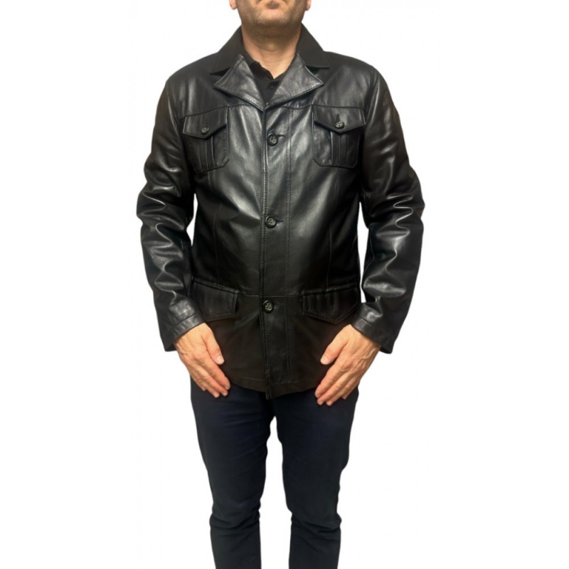 T-3219A ΑΝΔΡΙΚΟ ΔΕΡΜΑΤΙΝΟ ΤΖΑΚΕΤ ΜΑΥΡΟ