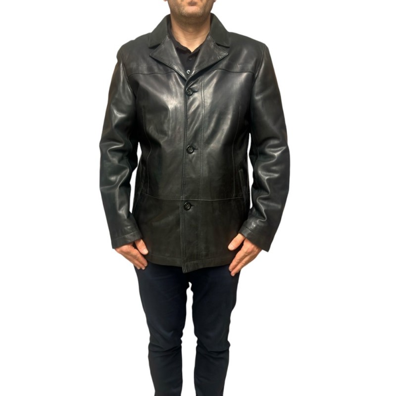 T-3297 ΑΝΔΡΙΚΟ ΔΕΡΜΑΤΙΝΟ ΤΖΑΚΕΤ ΜΑΥΡΟ