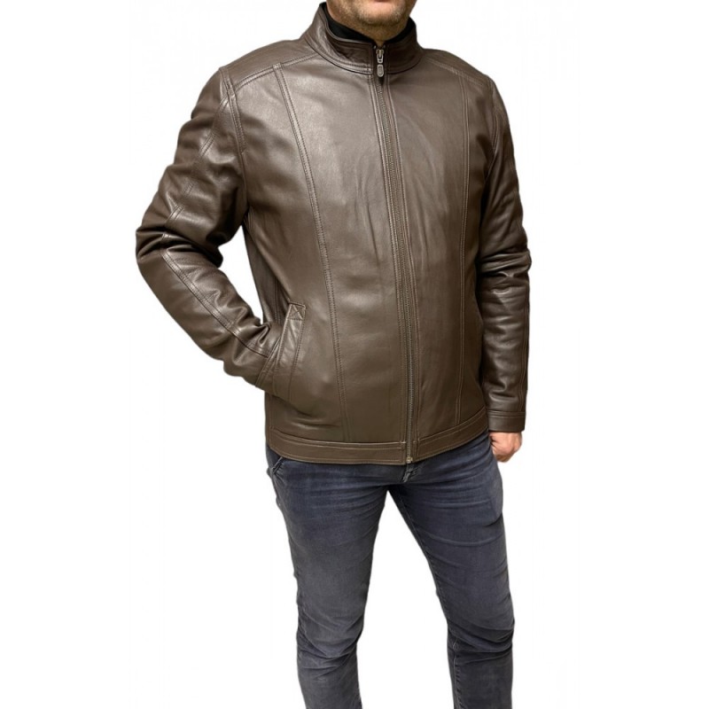 D-4051-DK BROWN ΑΝΔΡΙΚΟ ΔΕΡΜΑΤΙΝΟ ΜΠΟΥΦΑΝ ΚΑΦΕ ΣΚΟΥΡΟ