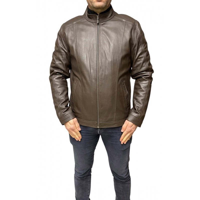 D-4051-DK BROWN ΑΝΔΡΙΚΟ ΔΕΡΜΑΤΙΝΟ ΜΠΟΥΦΑΝ ΚΑΦΕ ΣΚΟΥΡΟ