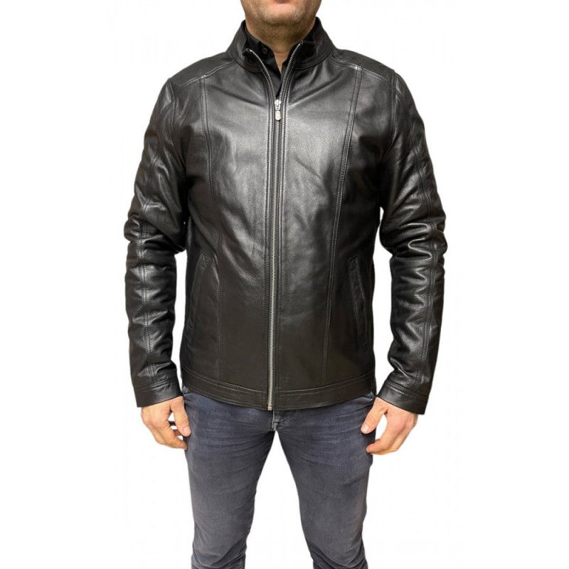 D-4051-BLACK ΑΝΔΡΙΚΟ ΔΕΡΜΑΤΙΝΟ ΜΠΟΥΦΑΝ ΜΑΥΡΟ