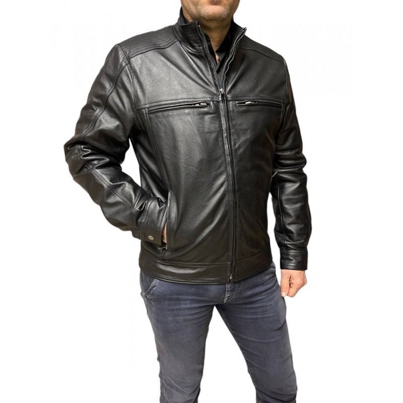 ID-4592-BLACK ΑΝΔΡΙΚΟ ΔΕΡΜΑΤΙΝΟ ΜΠΟΥΦΑΝ ΜΑΥΡΟ