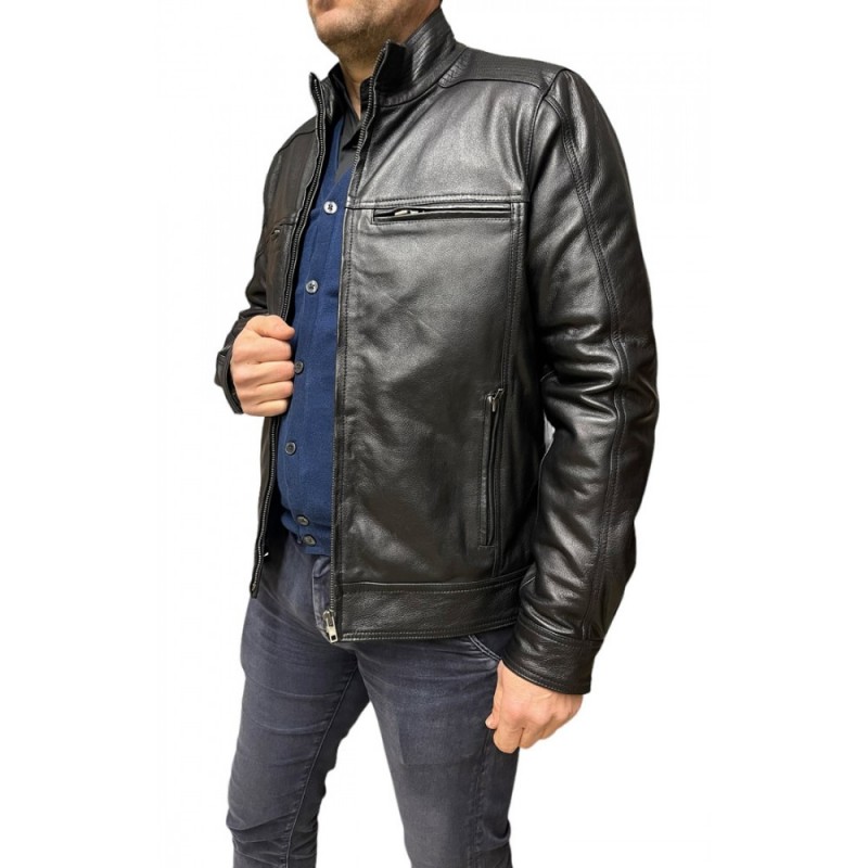 ID-4592-BLACK ΑΝΔΡΙΚΟ ΔΕΡΜΑΤΙΝΟ ΜΠΟΥΦΑΝ ΜΑΥΡΟ