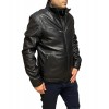 ID-4577B MENS PRINTED LEATHER JACKET BLACK