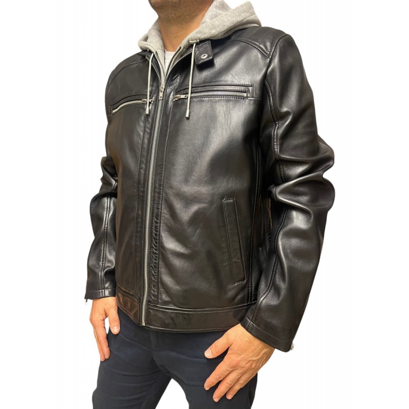 ID-4564 ΑΝΔΡΙΚΟ ΔΕΡΜΑΤΙΝΟ ΜΠΟΥΦΑΝ ΜΑΥΡΟ