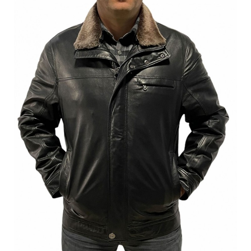 SAVOY ΑΝΔΡΙΚΟ ΔΕΡΜΑΤΙΝΟ ΜΠΟΥΦΑΝ ΜΑΥΡΟ