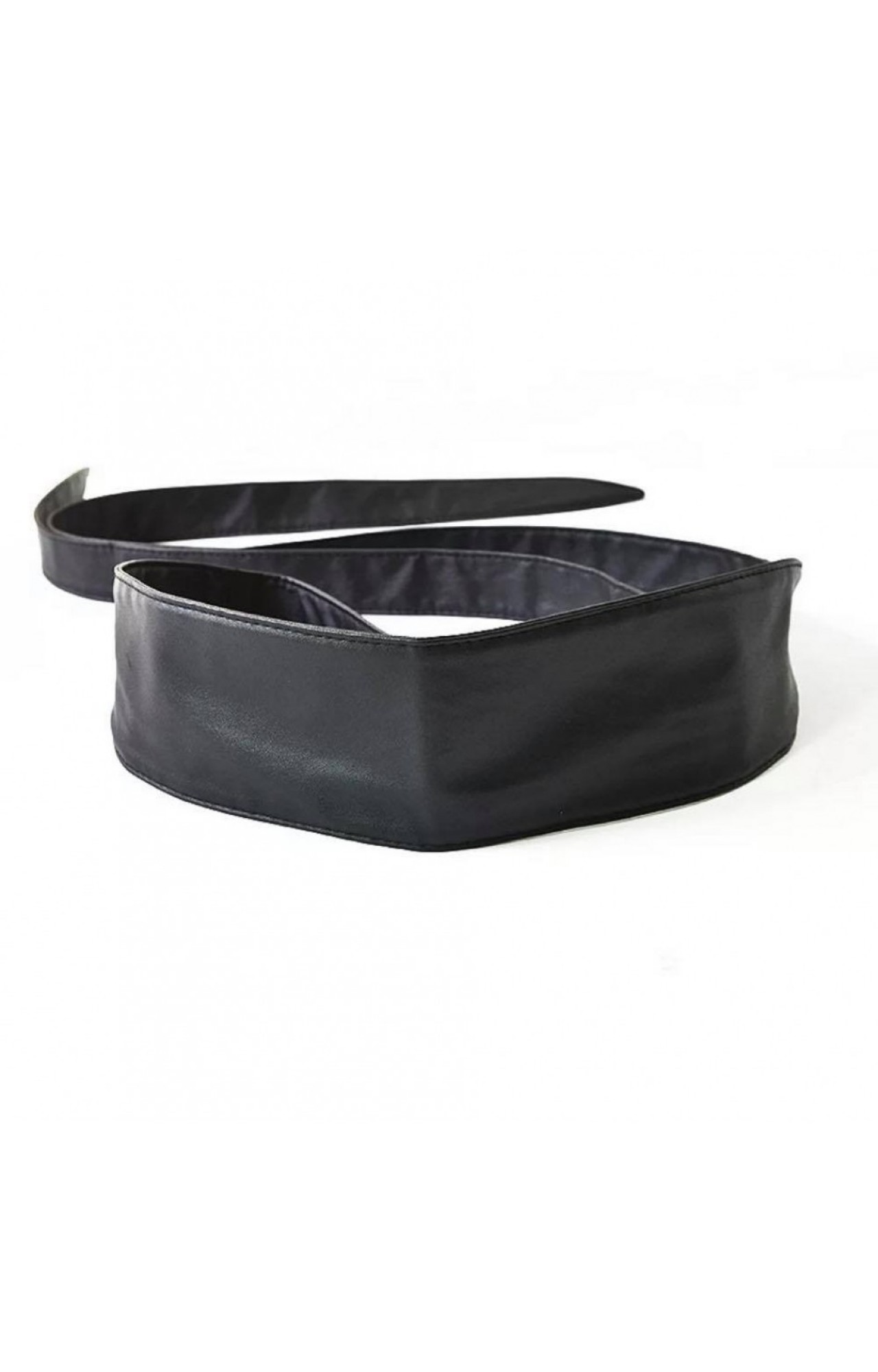 RITA WIDE BINDING BELT WOMEN'S GENUINE LEATHER BLACK