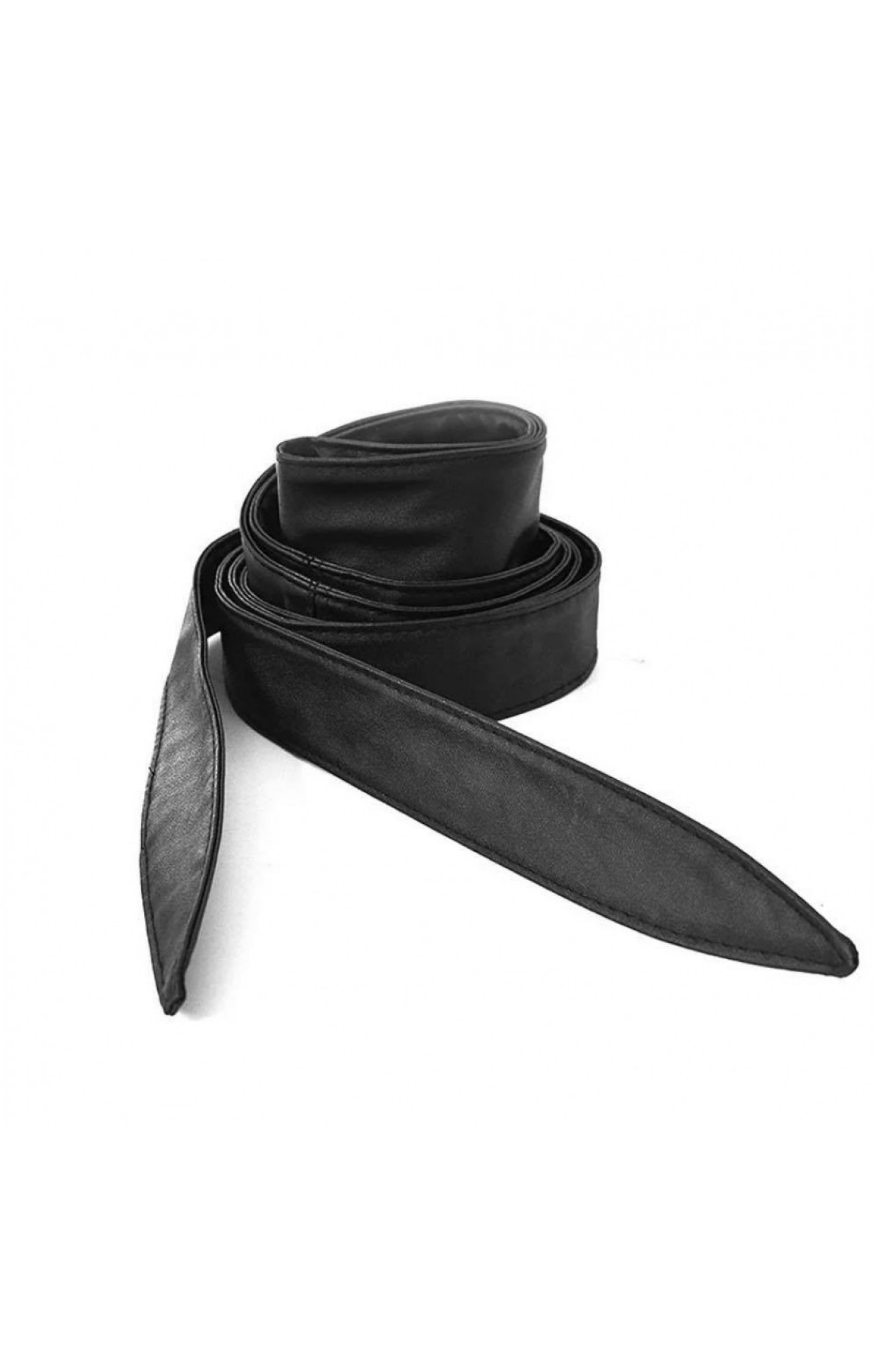 RITA WIDE BINDING BELT WOMEN'S GENUINE LEATHER BLACK