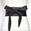 RITA WIDE BINDING BELT WOMEN'S GENUINE LEATHER BLACK