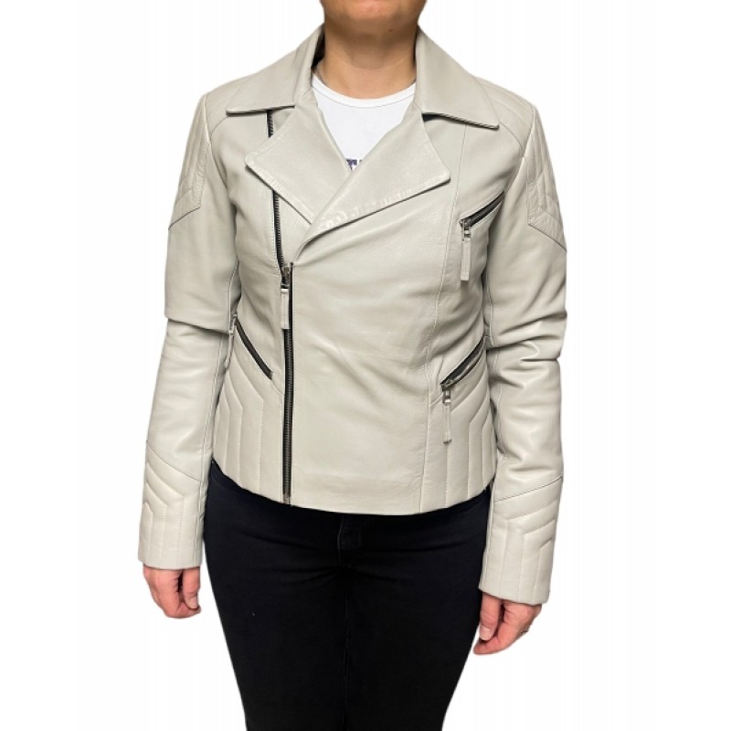 AW23-70 ΓΥΝΑΙΚΕΙΟ ΔΕΡΜΑΤΙΝΟ ΜΠΟΥΦΑΝ ΛΕΥΚΟ