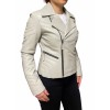 AW23-70 WOMENS LEATHER JACKET WHITE