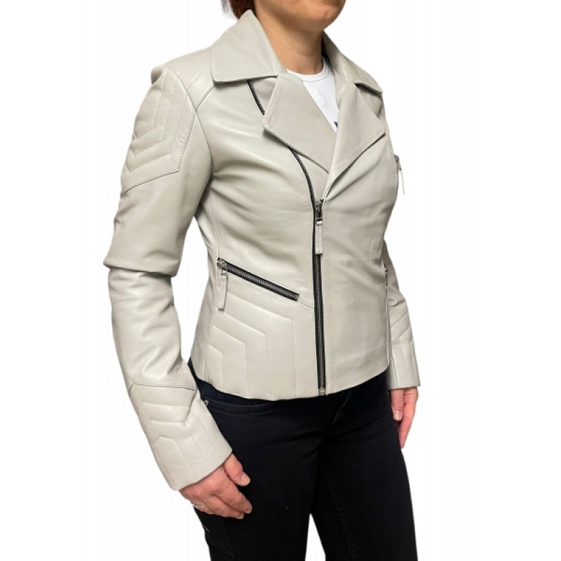 AW23-70 ΓΥΝΑΙΚΕΙΟ ΔΕΡΜΑΤΙΝΟ ΜΠΟΥΦΑΝ ΛΕΥΚΟ