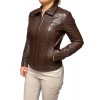 BO-SABRA-BOGOTA WOMENS LEATHER JACKET DARK BROWN