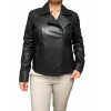 AROMA-BLACK WOMENS SHORT LEATHER BIKER