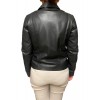 AROMA-BLACK WOMENS SHORT LEATHER BIKER