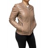 AW23-73-TAUPE WOMEN'S LEATHER BIKER JACKET
