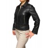AW23-76-BLACK WOMENS CROPPED LEATHER JACKET