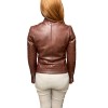 BO-LENI WOMENS BROWN LEATHER JACKET