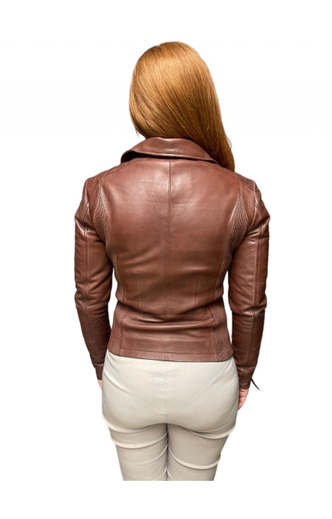 BO-LIA WOMENS BROWN LEATHER JACKET