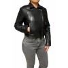 CRIMSON-BLACK WOMENS LEATHER JACKET