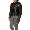 CRIMSON-BLACK WOMENS LEATHER JACKET