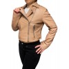 CRIMSON-PEACH WOMENS LEATHER JACKET