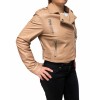CRIMSON-PEACH WOMENS LEATHER JACKET