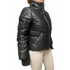 EDWINA-BLACK WOMENS LEATHER PUFFER JACKET
