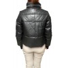 EDWINA-BLACK WOMENS LEATHER PUFFER JACKET