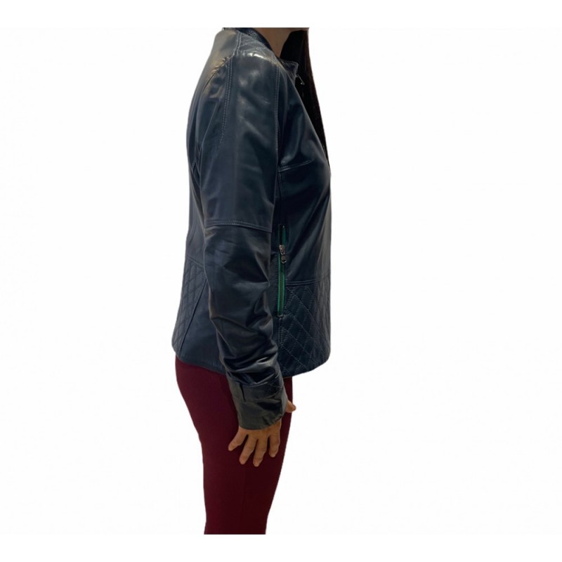 33059 ΓΥΝΑΙΚΕΙΟ ΔΕΡΜΑΤΙΝΟ ΜΠΟΥΦΑΝ ΜΠΛΕ