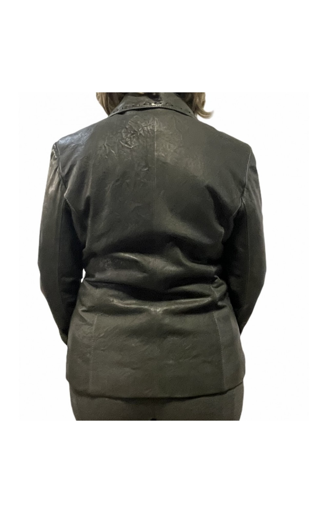 A-164 WOMENS LEATHER BLAZERE JACKET GREY 