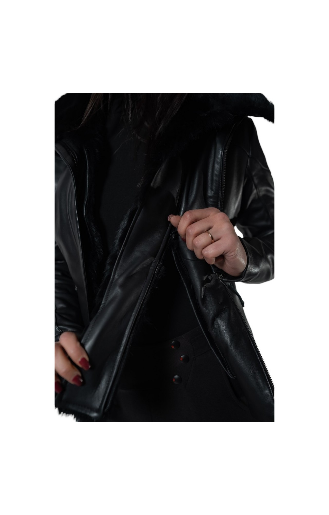 MARKOS LEATHER BO-CITY WOMENS BIKER LEATHER  JACKET BLACK  